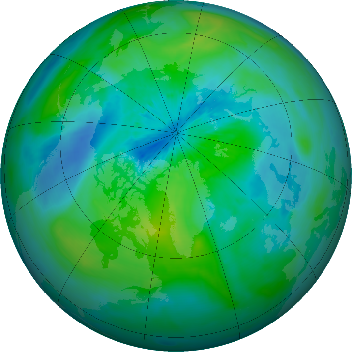 Arctic ozone map for 14 September 2014